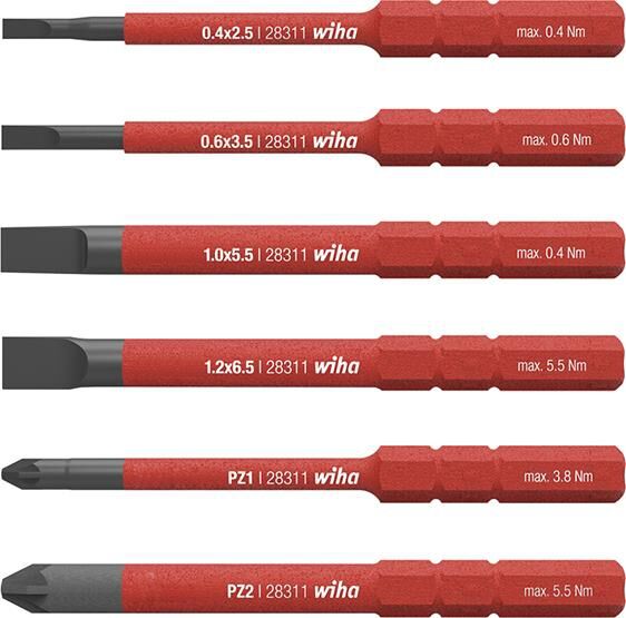 WIHA Bit Set slimBit electric SL/PZ 6-teilig