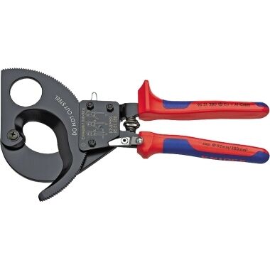 KNIPEX Kabelschneider 280mm Ratschenprinzip Mehrkomponenten-Hülle schwarz atramentiert 95 31 280