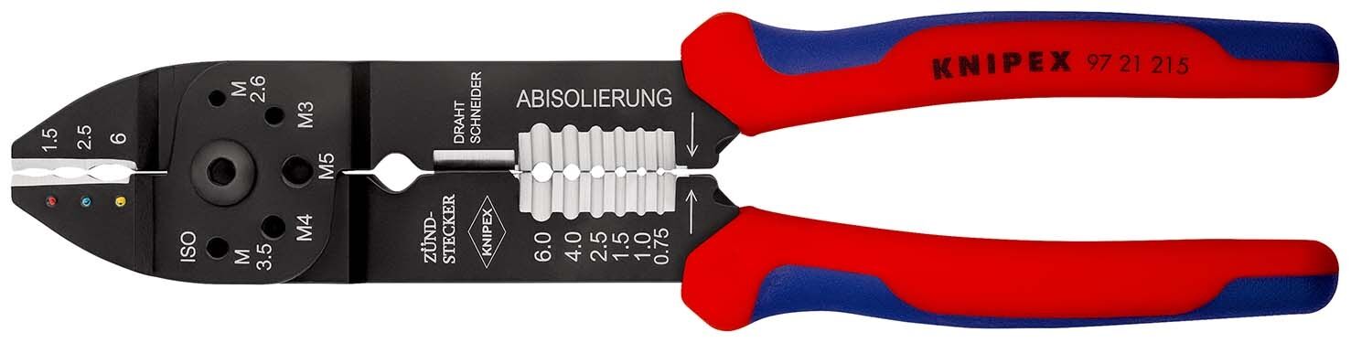 KNIPEX Crimpzange 230mm Mehrkomponenten-Hülle schwarz lackiert 97 21 215