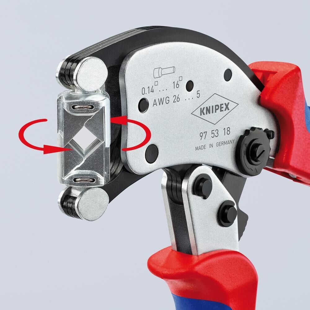 KNIPEX Crimpzange für Aderendhülsen Twistor 16 0,14-16qmm