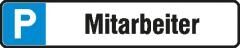 Parkplatzschild Mitarbeiter Aluminium geprägt