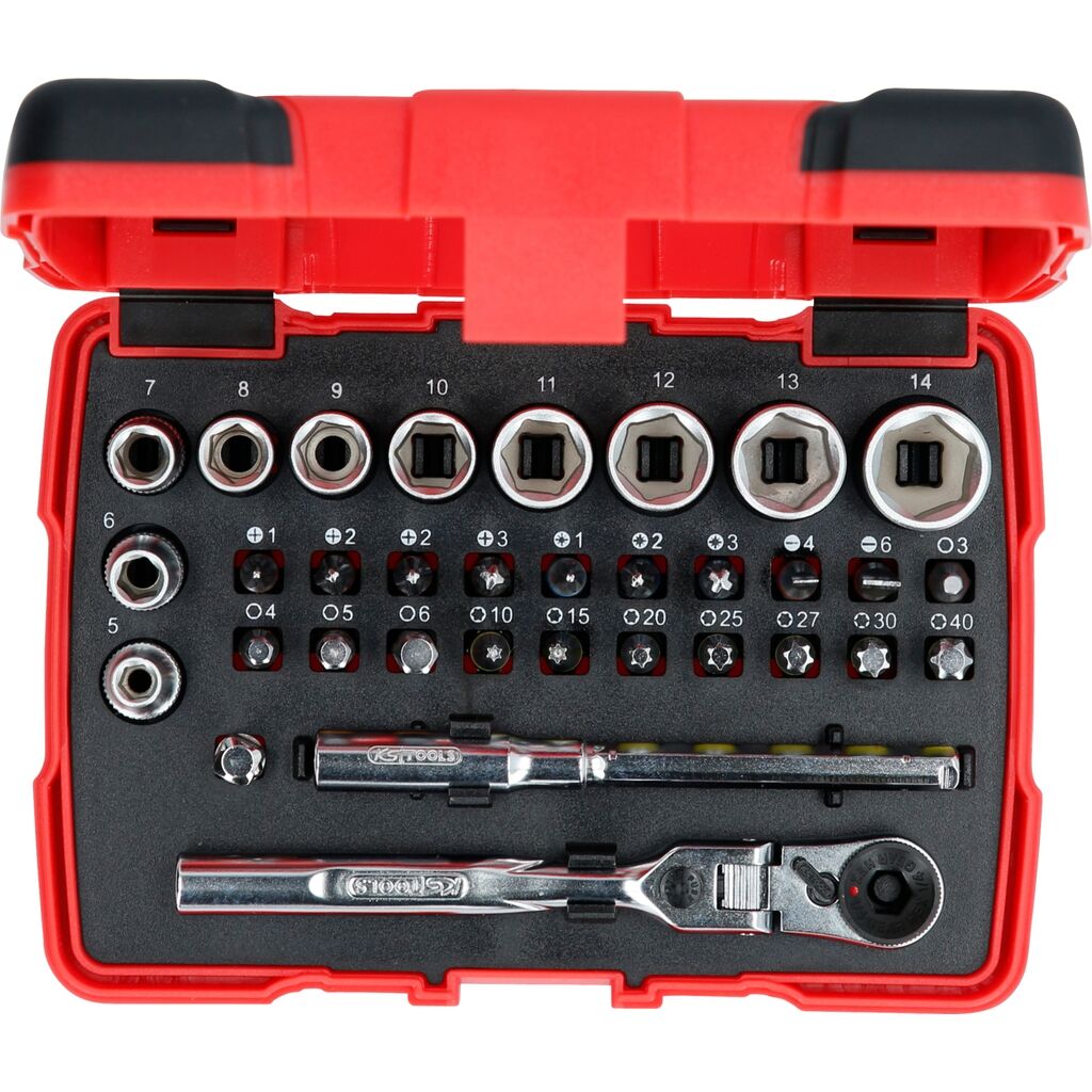 KS TOOLS Bit-Stecknuss Set 1/4" 33-teilig TORSION power