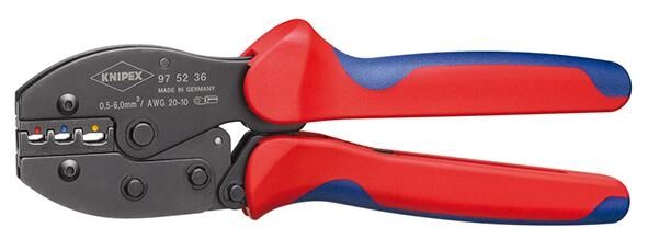 KNIPEX Crimpzange 220mm PreciForce Mehrkomponenten-Hülle brüniert 97 52 37