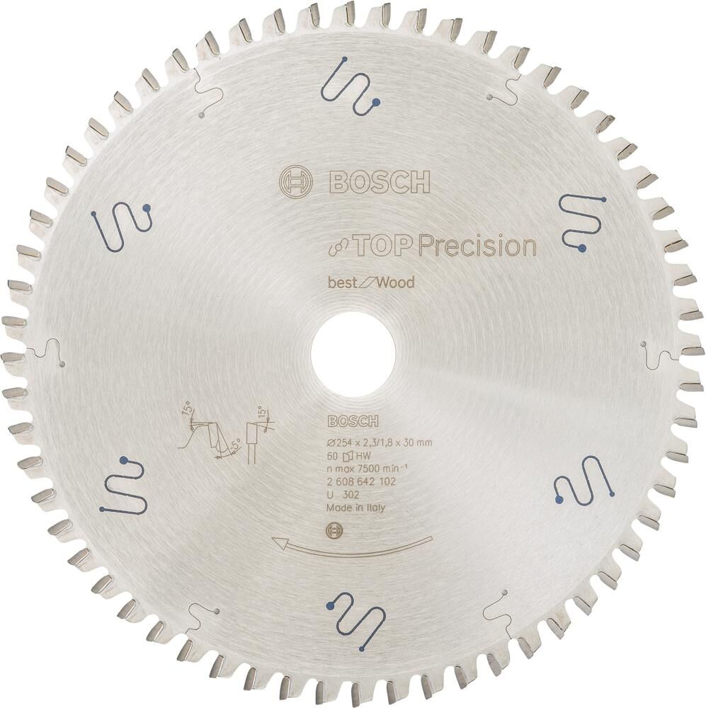 BOSCH HM-Sägeblatt Top Precision 254x30mm 60Z WZ