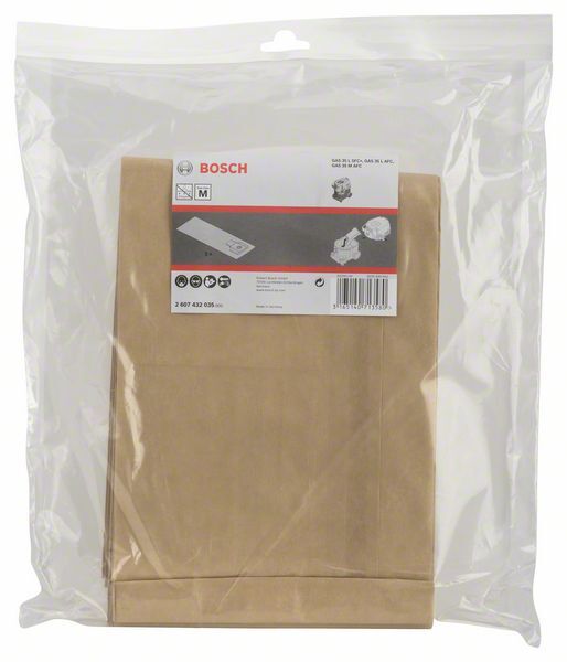 BOSCH Papierfiltertüten GAS 35 VE 5