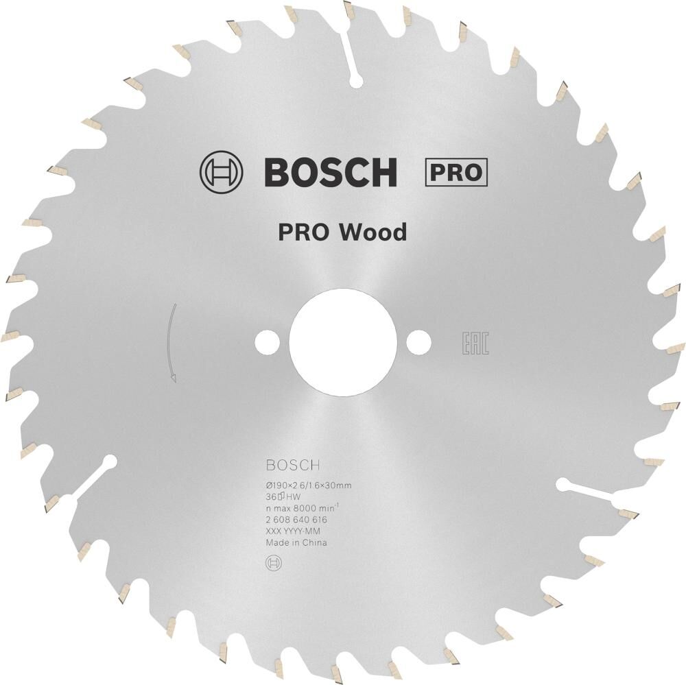 BOSCH Kreissägeblatt 190x30 36 WZ OPTILINE SB 2,6