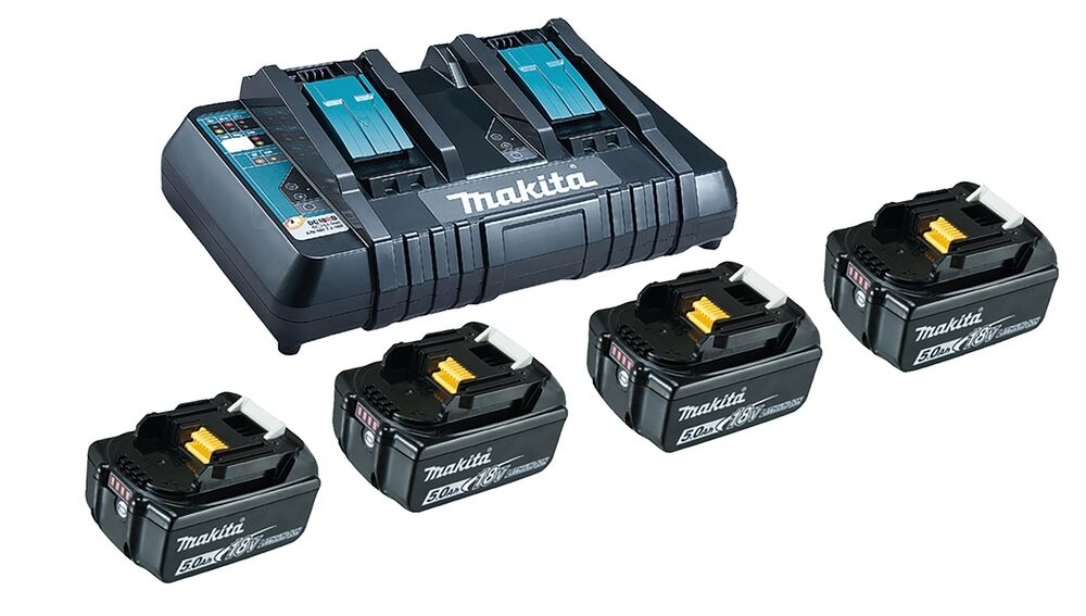 MAKITA Power Source Kit im Karton 4x18V 5Ah + Ladegerät DC18RD