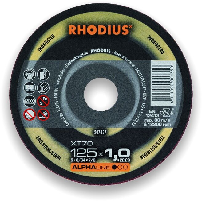 RHODIUS Trennscheibe XT70 125x1,0x22,23mm 100 Stück