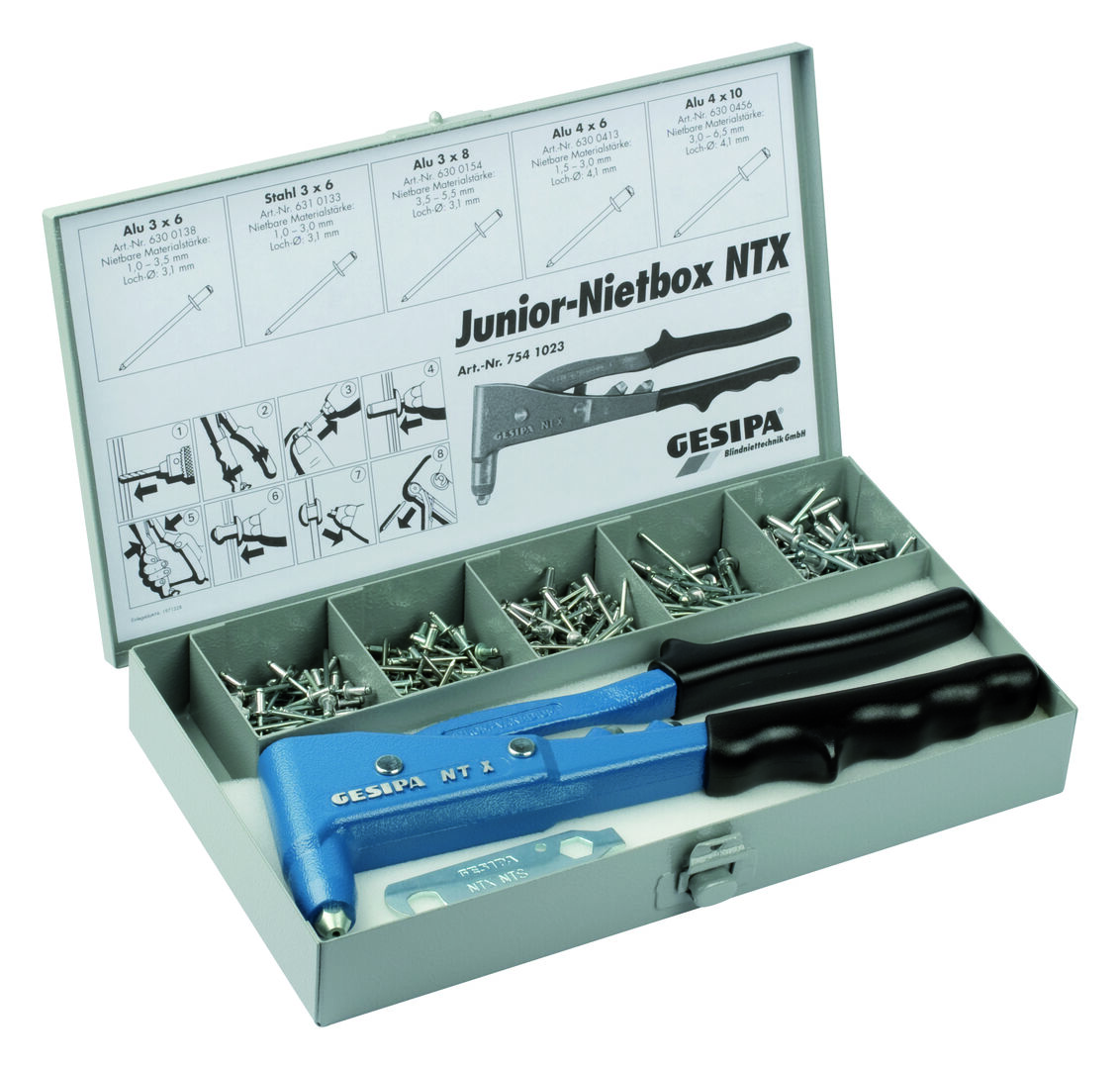 GESIPA Junior-Box mit PolyGrip-Blindnieten