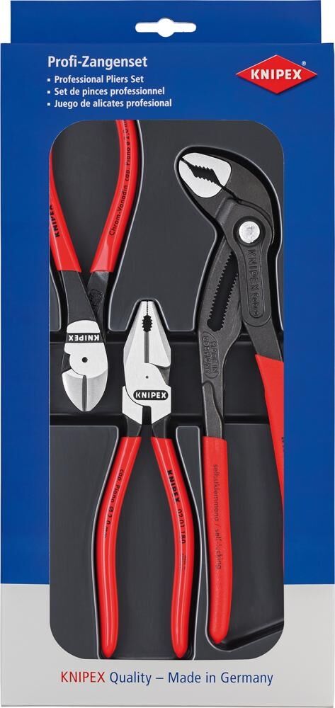KNIPEX Kraft Paket Kombizange Seitenschneider Wasserpumpenzange 00 20 10