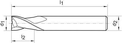 FORMAT Schaftfräser 14,0mm kurz DIN6527 VHM HA Z 2