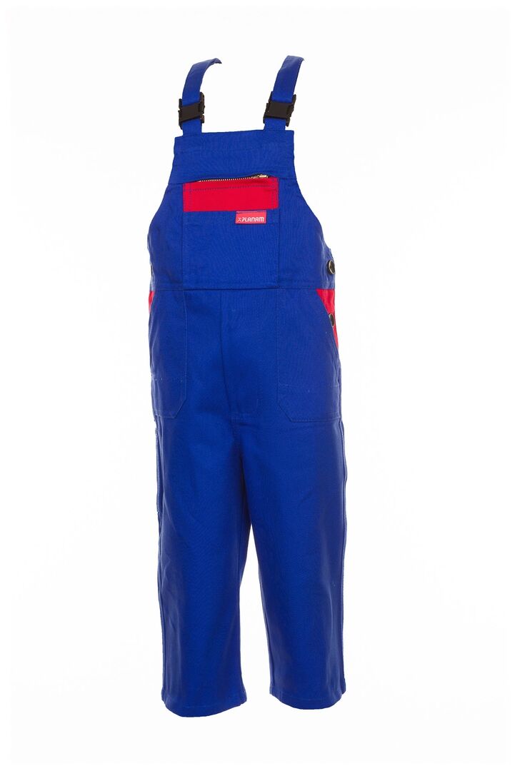 PLANAM Kinderlatzhose 100% BW 290 g/qm Gr. 158/164 kornblau/rot