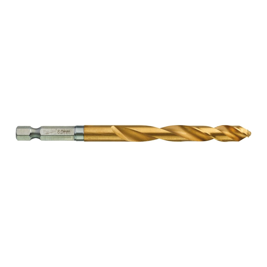 MILWAUKEE Metallbohrer 8,0x111mm 1/4" SHOCKWAVE RED hex Titan HSSG