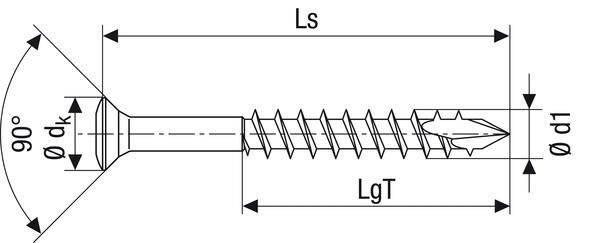 SPAX Fassadenschraube T-STAR+ CUT T15 4,5x70mm A2 Linsensenkkopf Teilgewinde 100 Stück