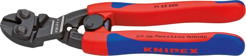 KNIPEX Kompakt-Bolzenschneider 200mm CoBolt Mehrkomponenten-Hülle atramentiert 71 22 200 CoBolt