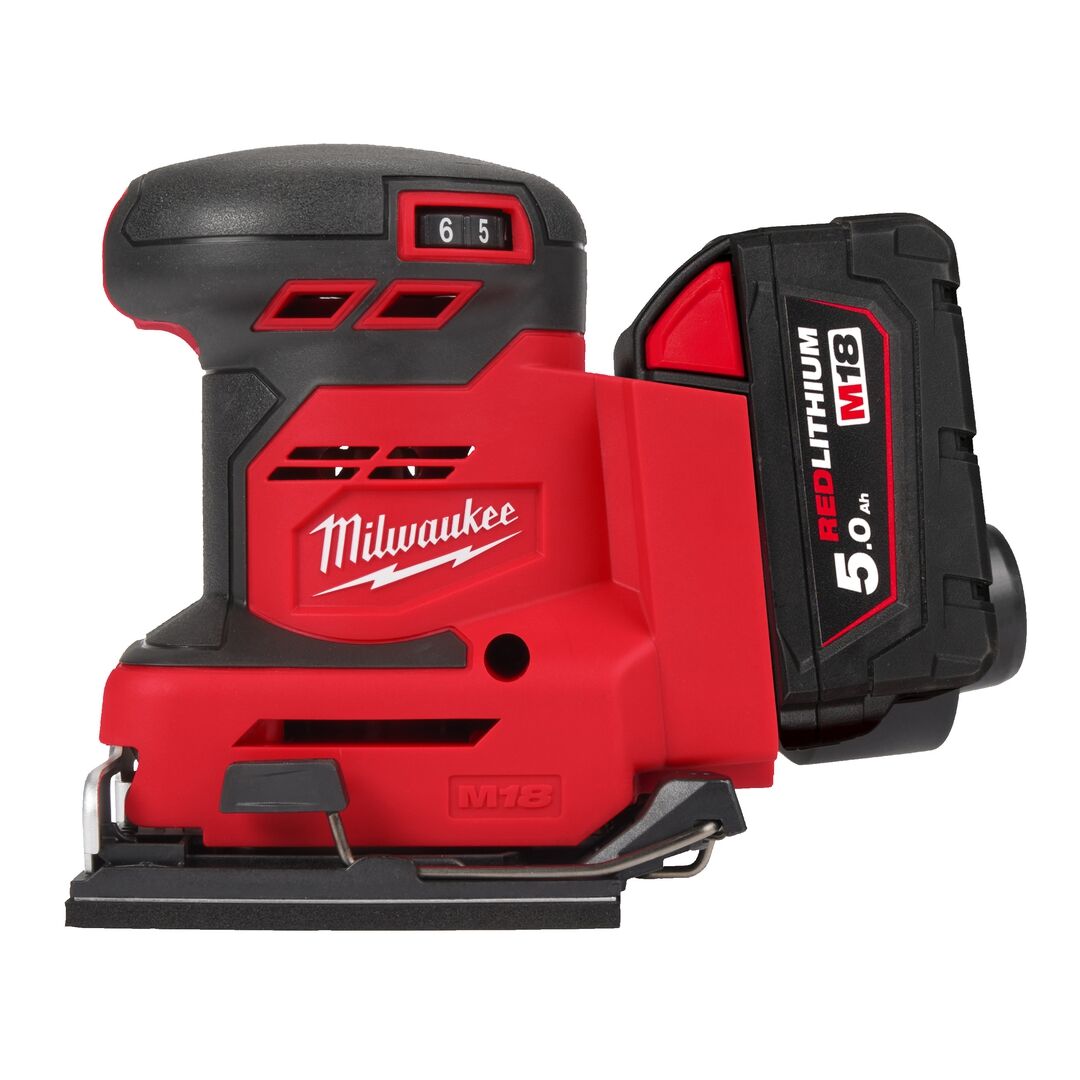 MILWAUKEE Akku-Exzenterschleifer M18BQSS-502B 2x5Ah Ladegerät