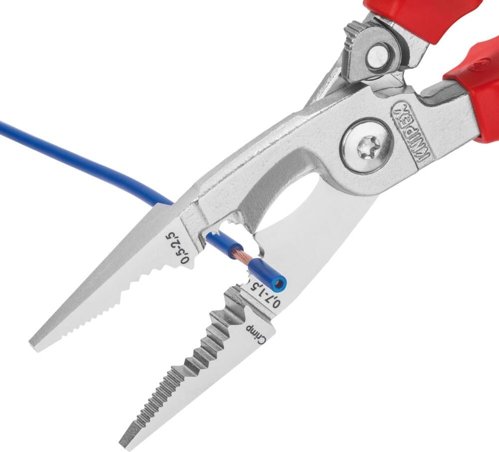 KNIPEX Elektro-Installationszange 200mm VDE verchromt 13 96 200 T