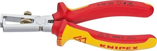 KNIPEX 11 06 160 Abisolierzange Öffnungsf. uni isol. VDE verchr. 160 mm