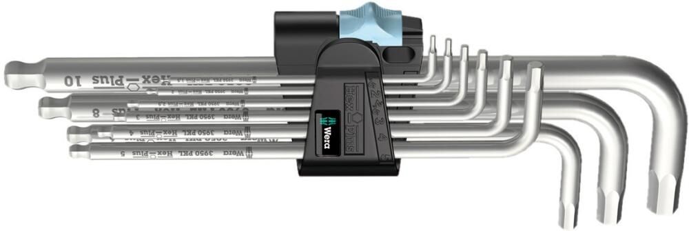 WERA Winkelschraubendreher Set Stainless 9-teilig rostfrei hex-Plus
