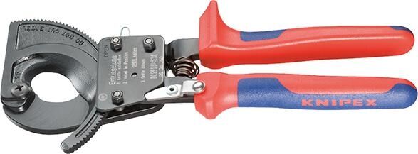 KNIPEX Kabelschneider 250mm Ratschenprinzip Mehrkomponenten-Hülle schwarz atramentiert 95 31 250