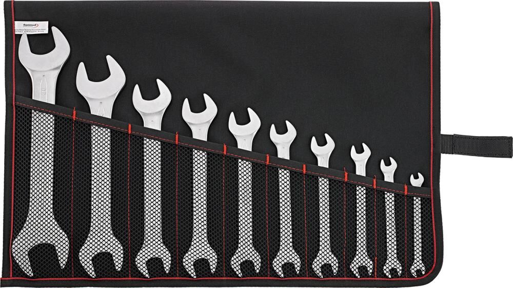 FORMAT Doppelmaulschlüssel-Set DIN3110 6-32mm 10-teilig in Rolltasche