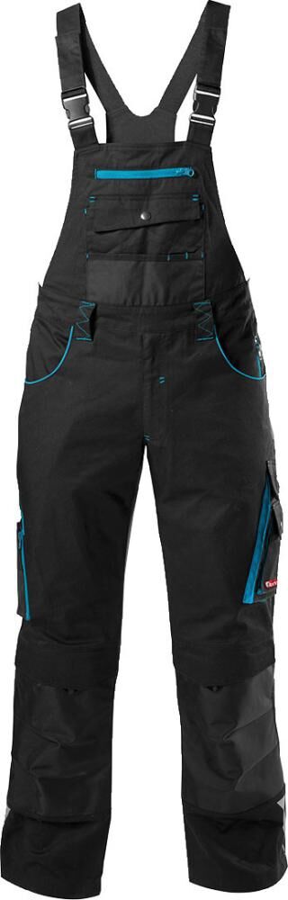 FORTIS Latzhose 24 schwarz/türkis Gr. 34