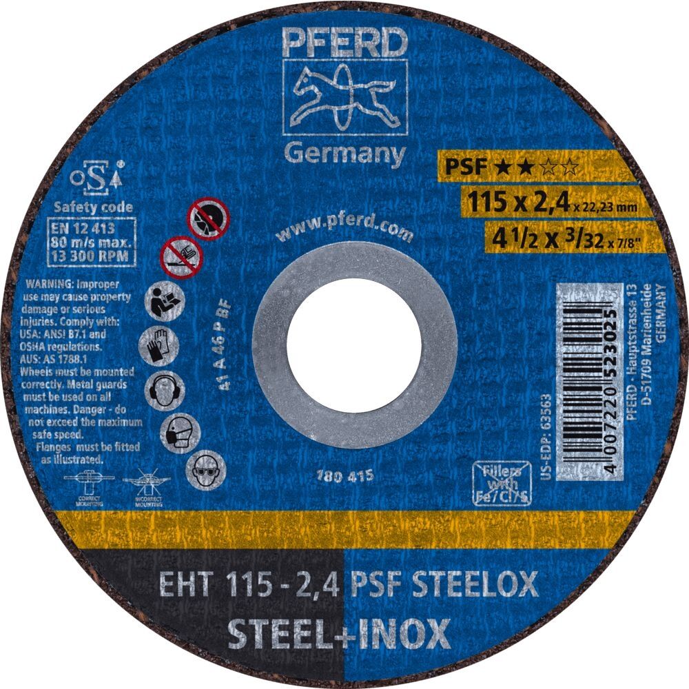 PFERD Trennscheibe Edelstahl 115x2,4mm gerade