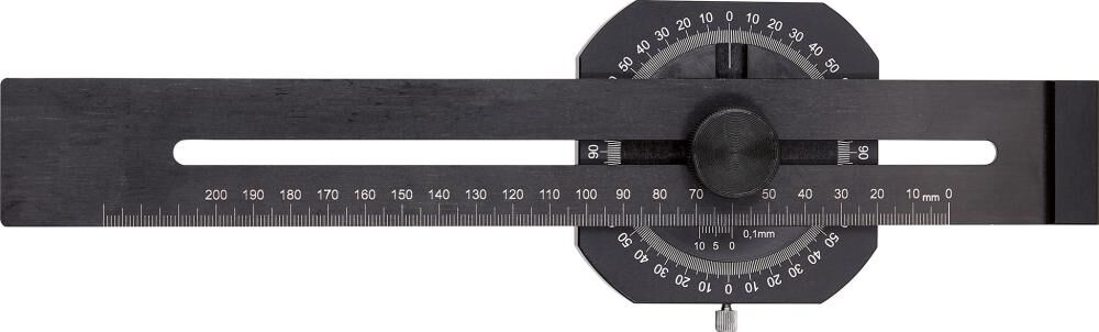 FORTIS Präzisions-Streichmass mit Gradmesser 200mm