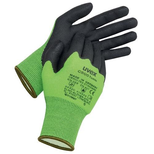 UVEX Schnittschutzhandschuhe C500 foam Gr. 9 lime/grau 6049.4