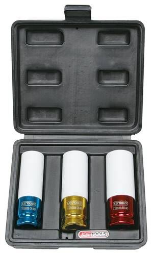 KS-TOOLS Schlagschraubernuß-Set 1/2" 17 19 21mm Kunststoffummantelt