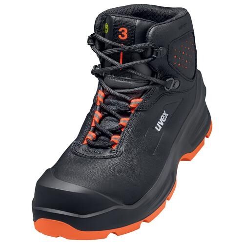UVEX Sicherheitsstiefel Gr. 43 W11 S3 ESD SR schwarz/orange 6873.2