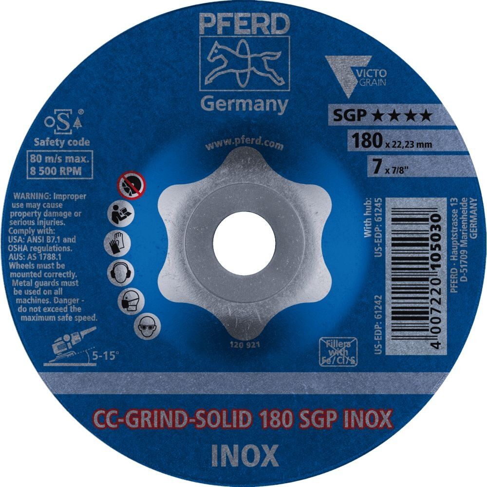 PFERD Schleifscheibe CC-Grind-Solid SGP INOX 180mm
