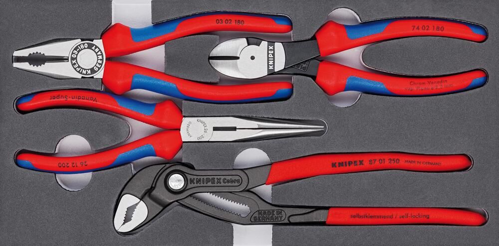 KNIPEX 00 20 01 V15 Zangen-Set in Schaumstoffeinlage