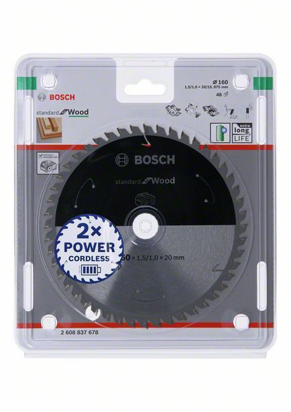 BOSCH Kreissägeblatt Standard for Wood 160x20x1,5/1mm 48 Z