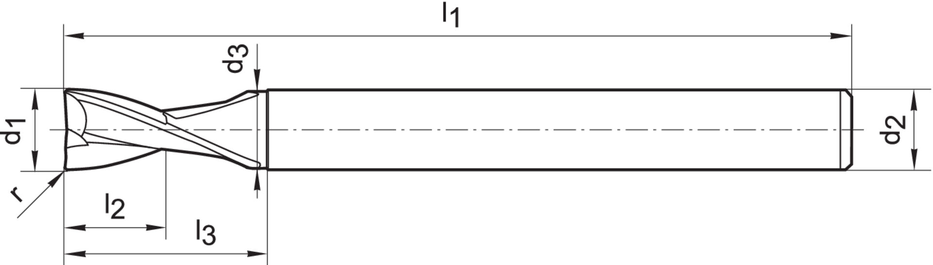 FORMAT Schaftfräser VHM 25G 3,0mm HA Z 2 W