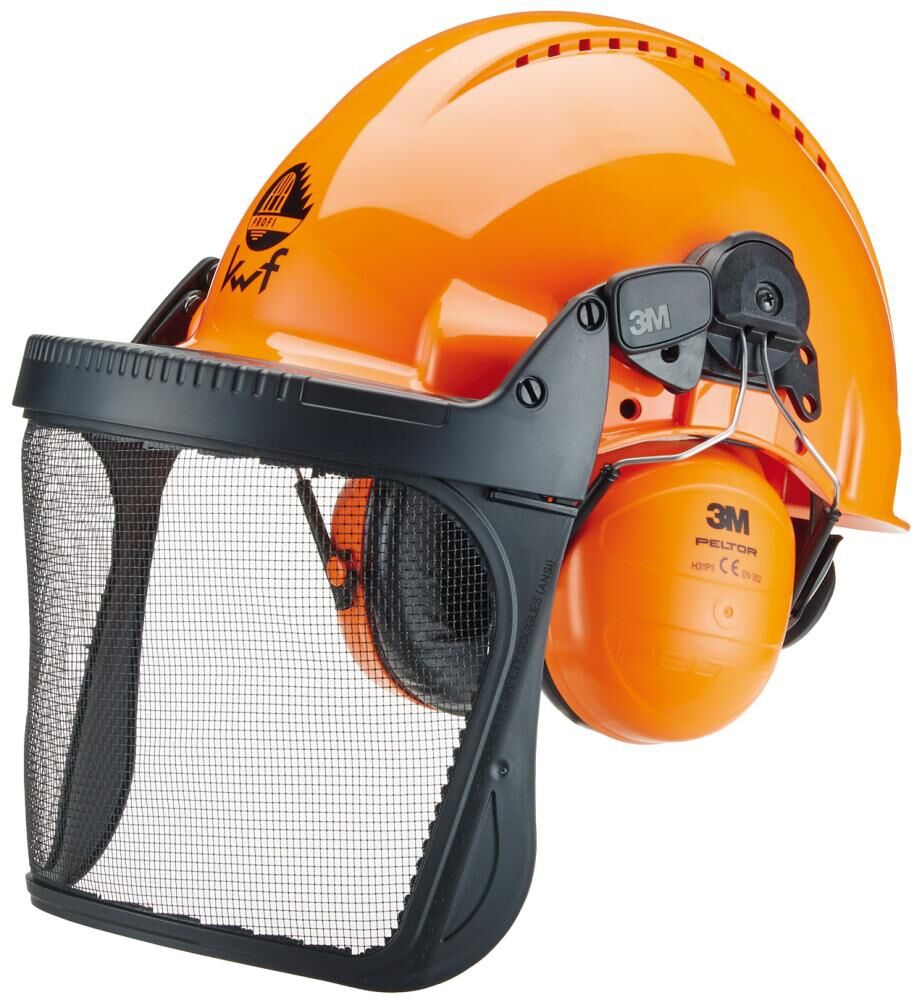 3M Waldarbeiterhelm orange mit Visier G3000M 3MO315C
