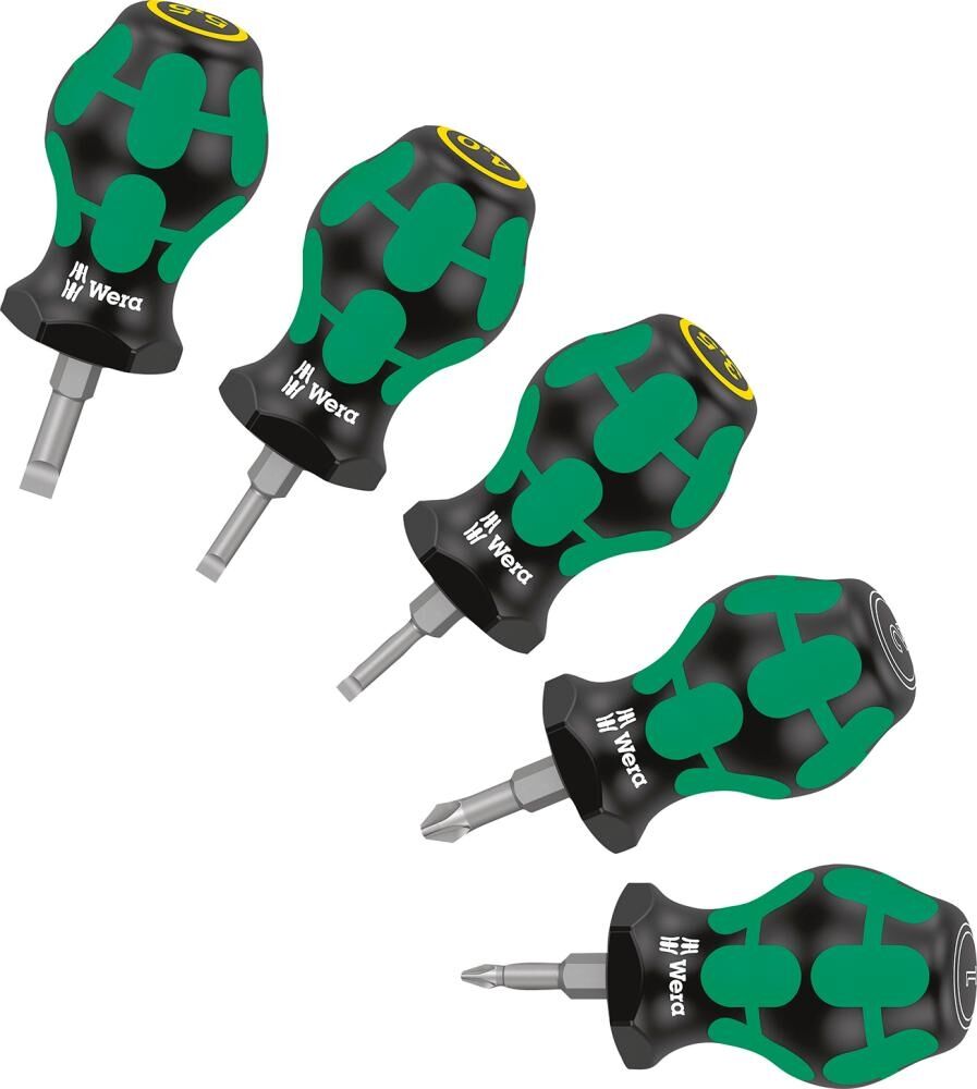 WERA Schraubendreher Set Stubby Schlitz/PZ 5-teilig