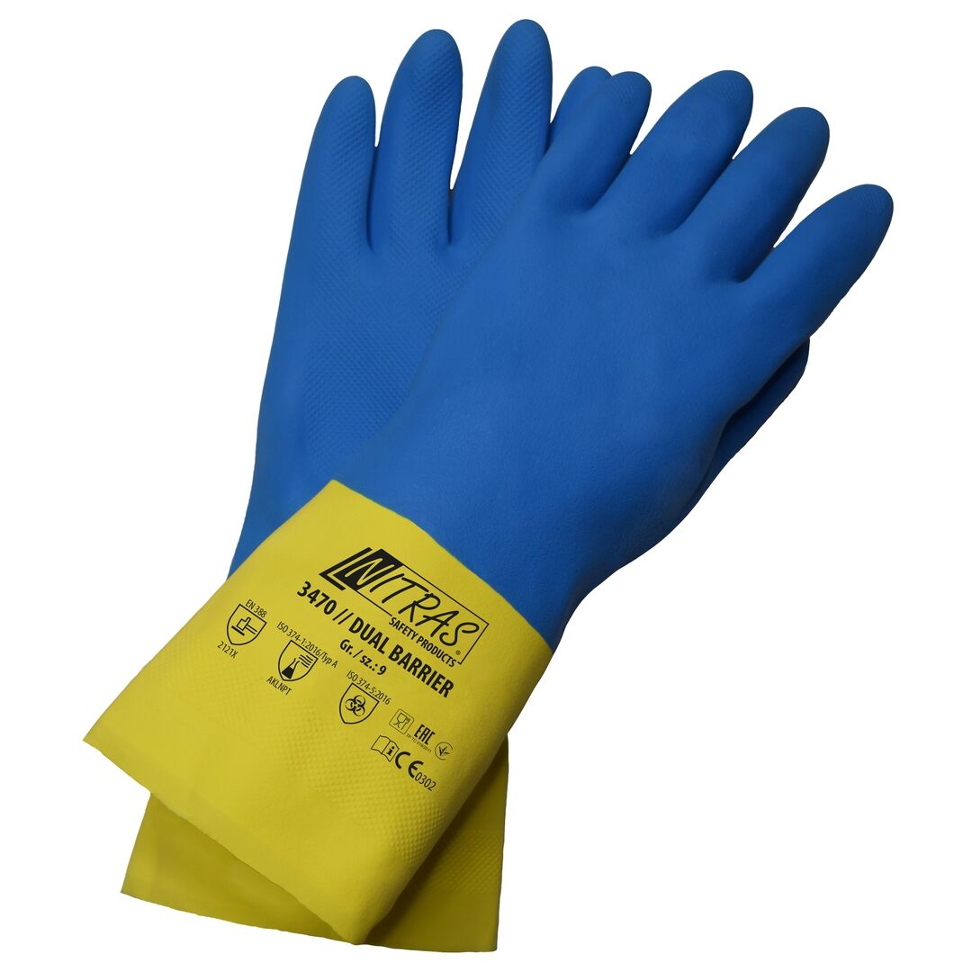 NITRAS Chloroprenhandschuhe Gr. 11 Naturlatex velourisiert 32cm schwarz 3460