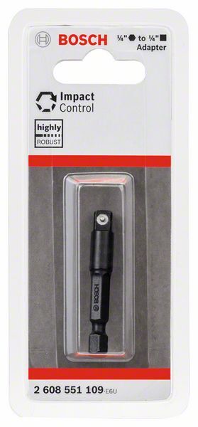 BOSCH Adapter für Steckschlüsseleinsätze 1/4 Zoll 50mm Außenvierkant