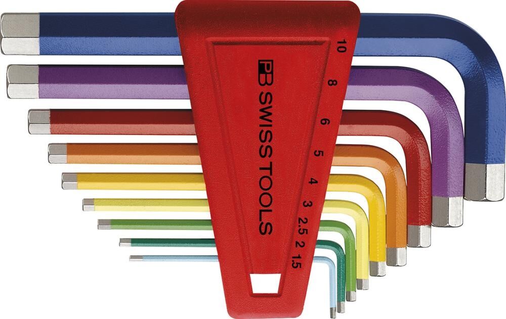 PB SWISS TOOLS Winkelschraubendreher Set 1,5-10mm im Kunststoffhalter 9-teilig