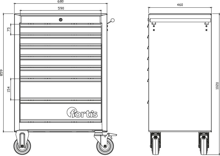 FORTIS Werkstattwagen 680x460x1020mm