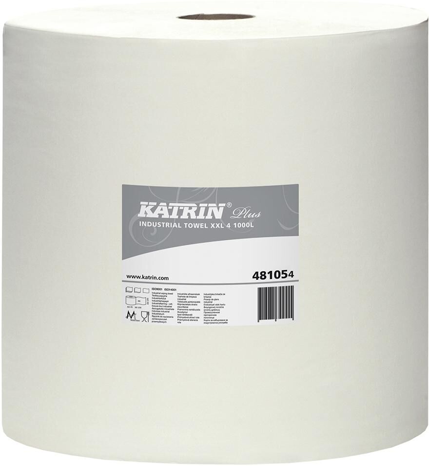 KATRIN Putzpapierrolle weiß 4-lagig 1000 Blatt 38x36 cm