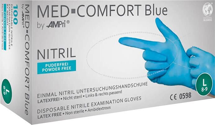 AMPRI Einweghandschuhe MED COMFORT BLUE Gr. XL