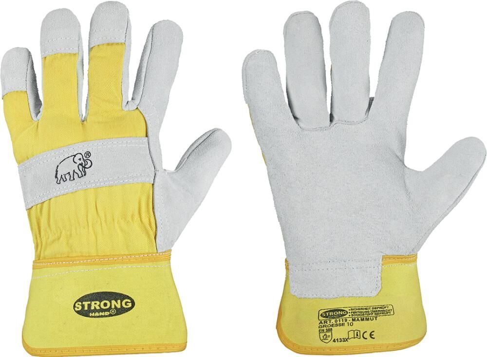 STRONGHAND Handsch.Mammut,Rind/Kerns paltleder,Gr. 9