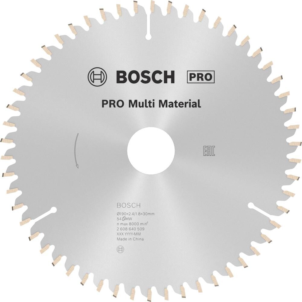 BOSCH Kreissägeblatt 190x30 54TR-F MULTI SB 2,4