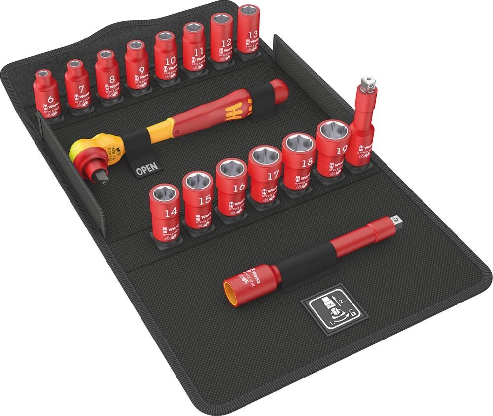 WERA Steckschlüssel Set VDE 3/8" 17-teilig ZYKLOP