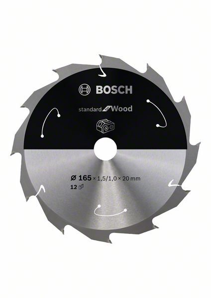 BOSCH Kreissägeblatt Expert for Wood 165x20x1,5/1m 12Z