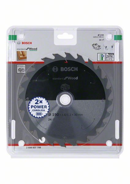 BOSCH Kreissägeblatt Expert for Wood 190x30x1,6/1,1mm 24 Z