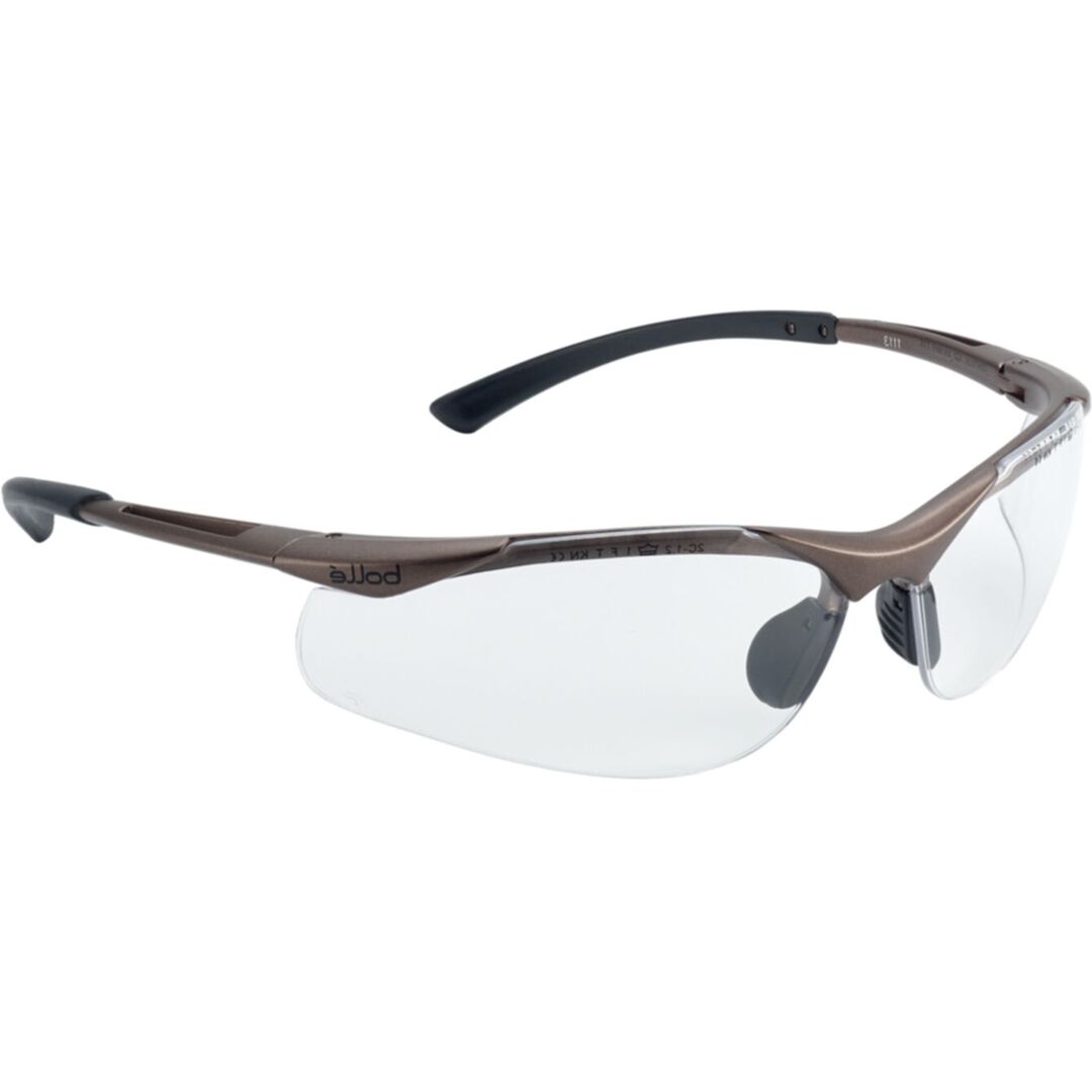 BOLLÉ Schutzbrille Contour Bügel Steckbügel braun Scheibe PC klar kratzfest beschlagfrei