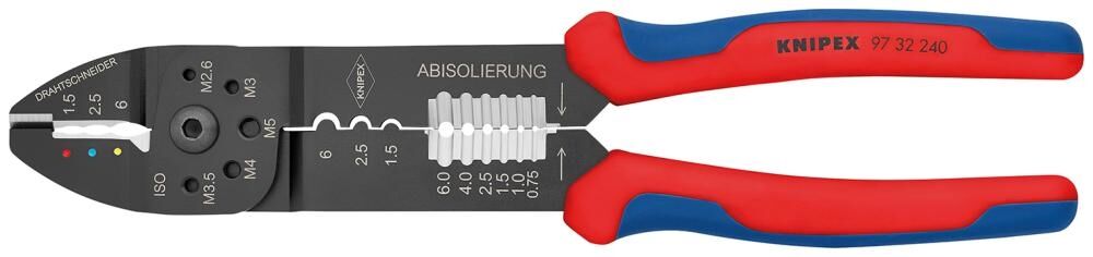 KNIPEX Crimpzange 240mm Mehrkomponenten-Hülle schwarz lackiert 97 32 240